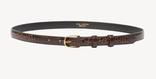 Nili Lotan Aligator-Embossed Jane Belt