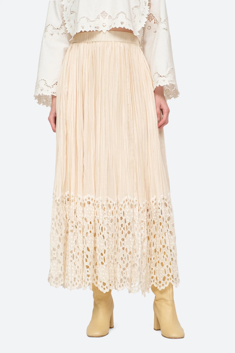 Sea Elise Pleat Eyelet Skirt