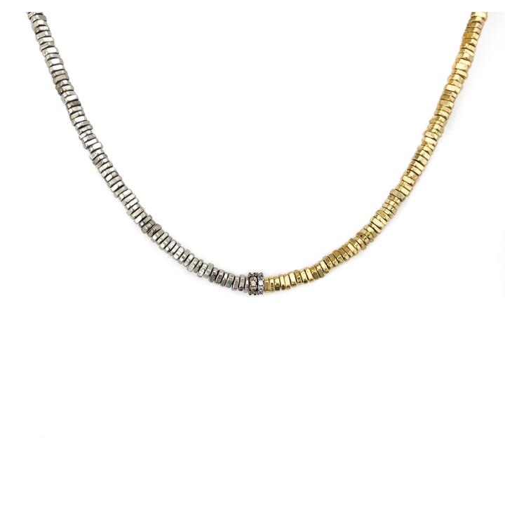 Shalla Wista Mied Metal Heshi 13" Choker Necklace