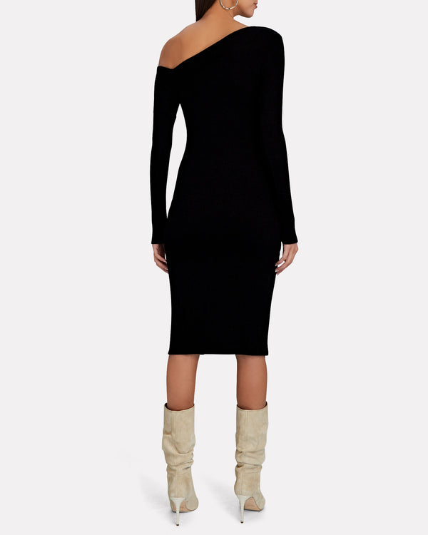 Enza Costa Sweater Knit Slouch Shoulder Dress