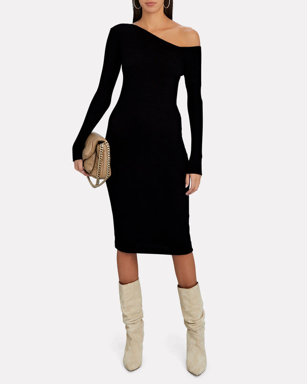 Enza Costa Sweater Knit Slouch Shoulder Dress