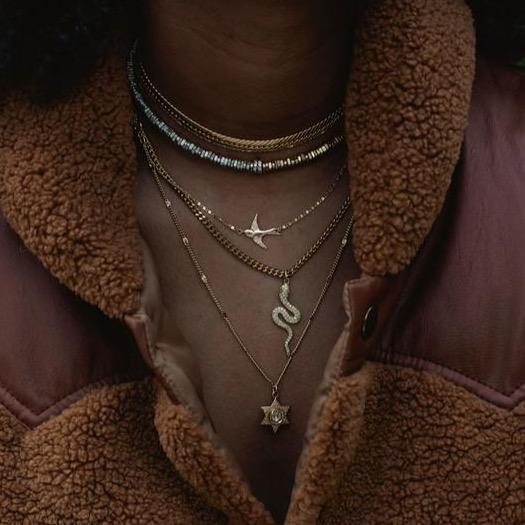 Shalla Wista Mied Metal Heshi 13" Choker Necklace