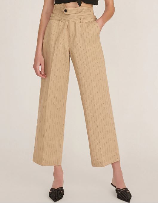 Marissa Webb Artie Pinstripe Wrap Pant