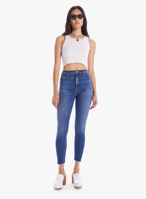 Mother High Waisted Rail Ankle Fray