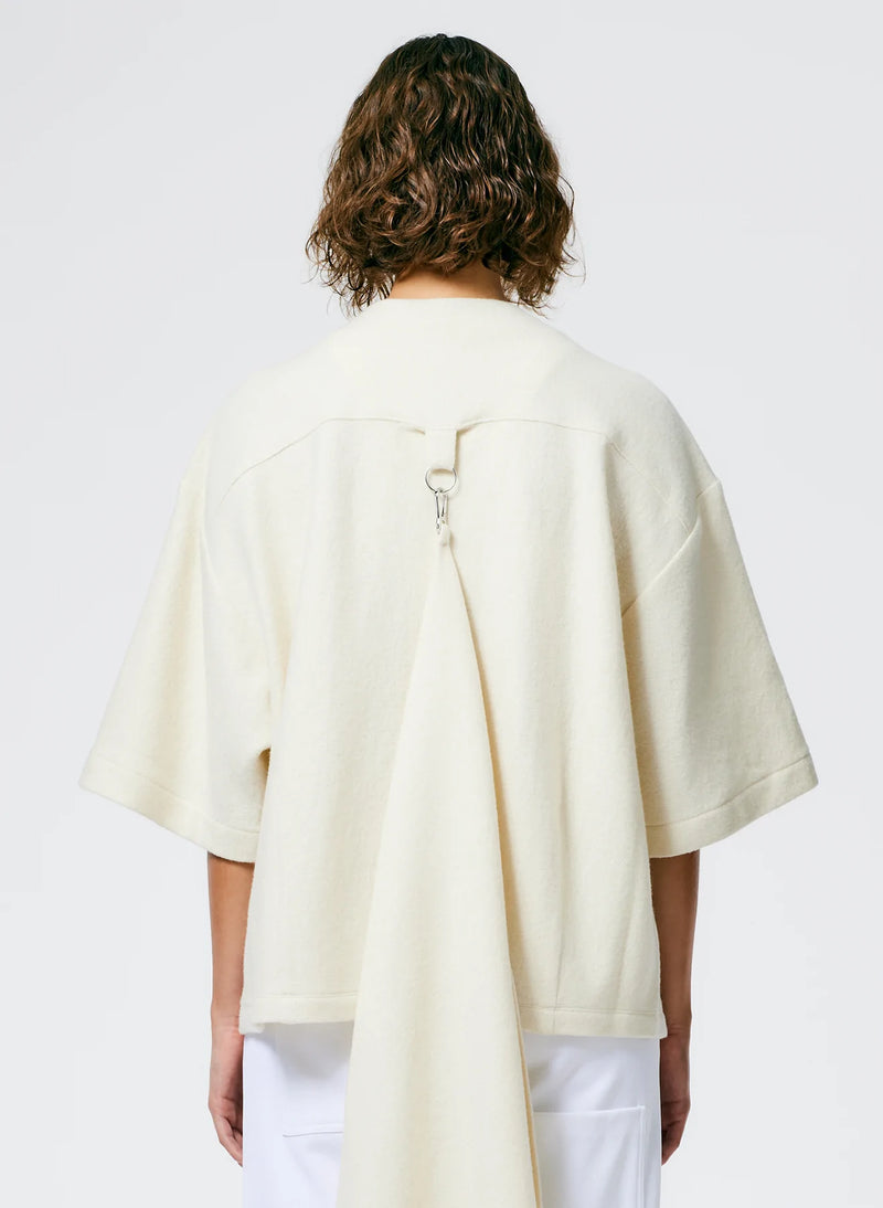 Tibi Boiled Wool Funnel Neck Top