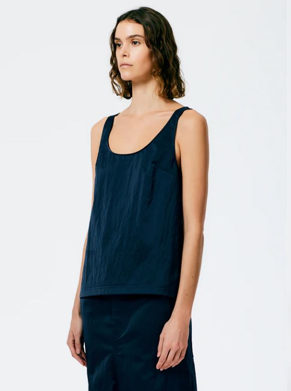 Tibi Eco Satin Nylon Scoopneck Tank