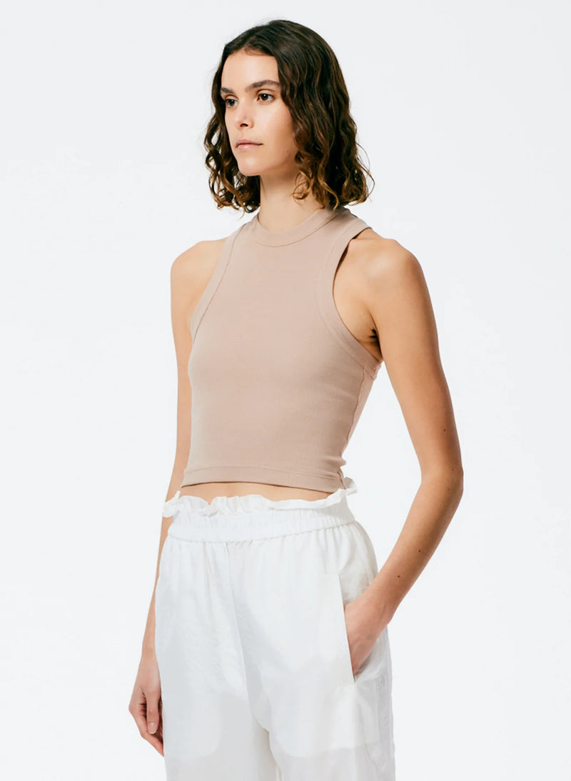 Tibi Ribbed Cropped Tank