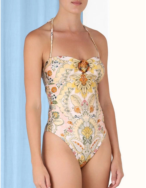 Zimmermann Laurel Bamboo Bandeau One Piece